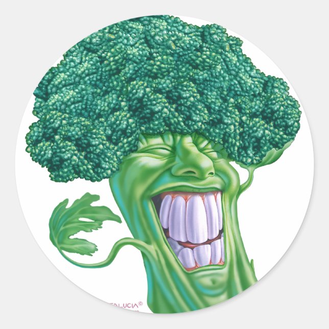 broccoli classic round sticker (Front)