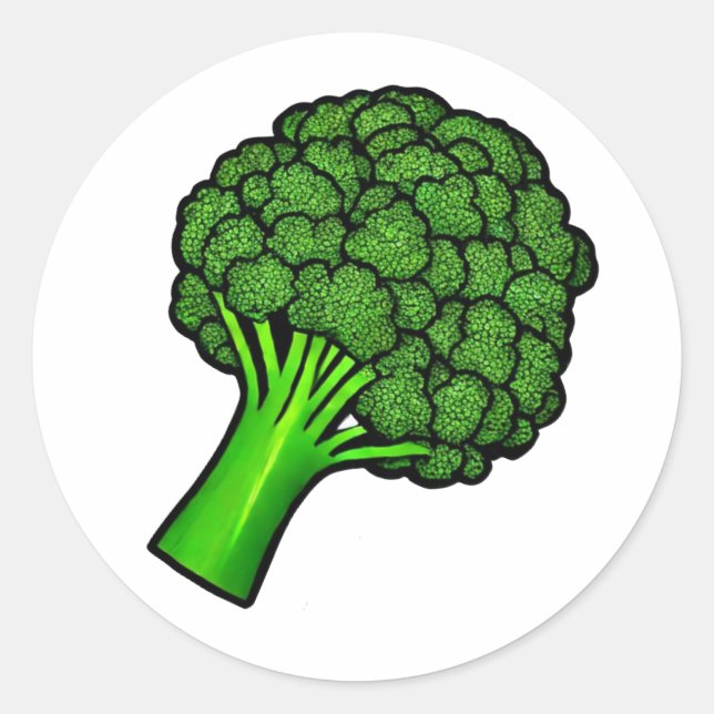 Broccoli Classic Round Sticker (Front)