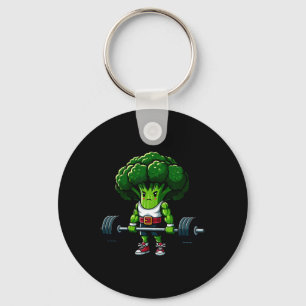 Broccoli Deadlift Weightlifting Gym Vegan Tee Powe Keychain