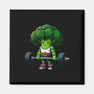 Broccoli Deadlift Weightlifting Gym Vegan Tee Powe Magnet