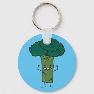 Broccoli Flexing happy tree head green vegetable Keychain