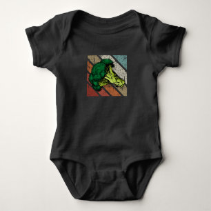 Broccoli Gift Retro Vegan Food Vegetables Broccoli Baby Bodysuit