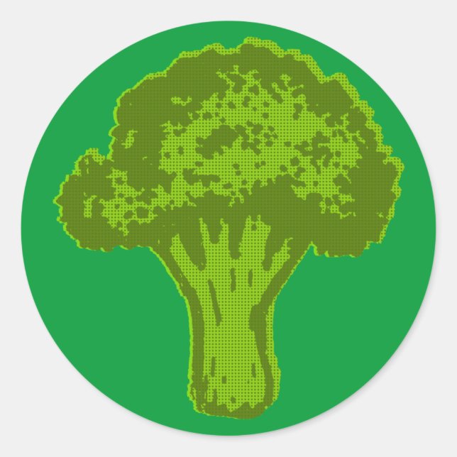 Broccoli Graphic Classic Round Sticker (Front)