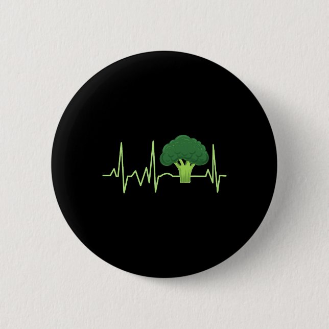 Broccoli Heartbeat Broccoli Lover Gift  2 Inch Round Button (Front)