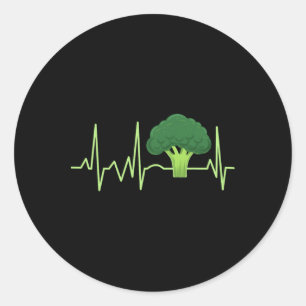 Broccoli Heartbeat Broccoli Lover Gift Classic Round Sticker
