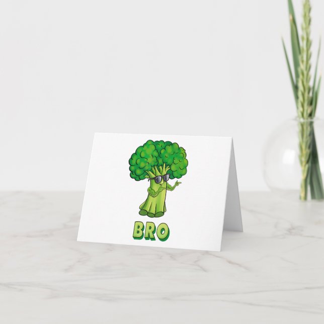 Broccoli is my Bro Fitness Veggie Power Vegan Bro  Card (Front)