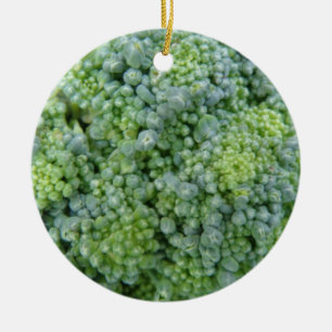 Broccoli Macro Custom Birthday Ceramic Ornament