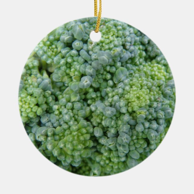 Broccoli Macro Custom Birthday Ceramic Ornament (Front)