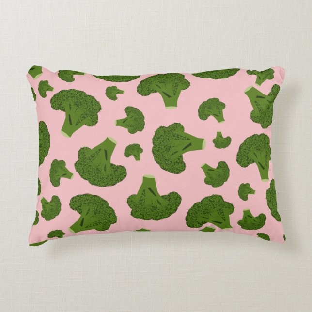 Broccoli Pattern Accent Pillow (Front)