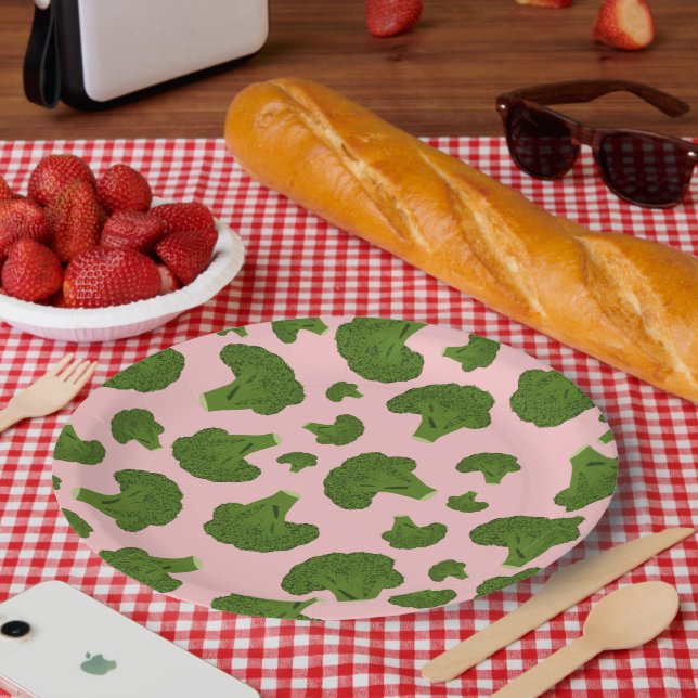 Broccoli Pattern Paper Plate (Picnic)