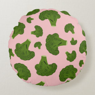 Broccoli Pattern Round Pillow