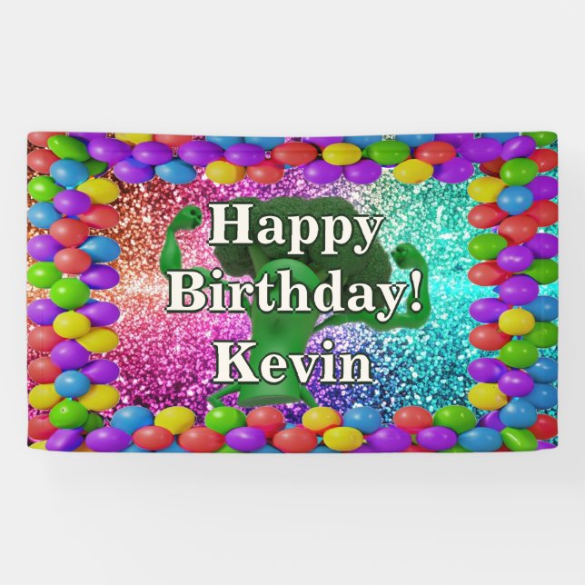 Broccoli Personalized character birthday banner (Horizontal)