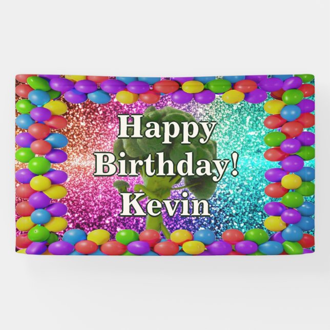 Broccoli Personalized character birthday banner (Horizontal)