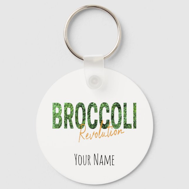 Broccoli Revolution Vegans Veggies and Vegetarian Keychain (Front)
