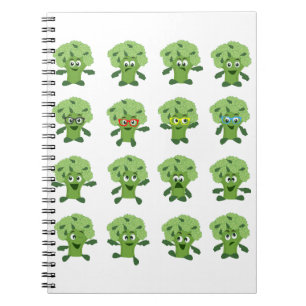 broccoli with different emotions notebook