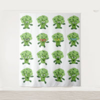 broccoli with different emotions 