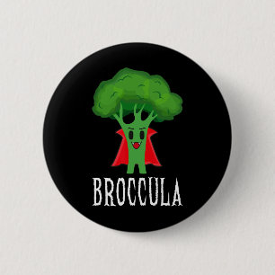 Broccula Funny Broccoli Halloween Lazy Costume 2 Inch Round Button