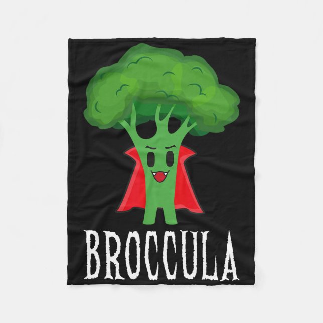 Broccula Funny Broccoli Halloween Lazy Costume  Fleece Blanket (Front)
