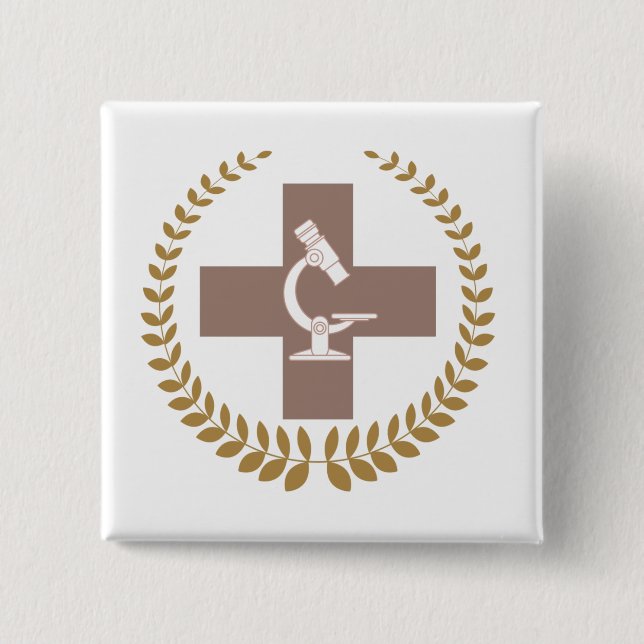 Broche Biomedicine 2 Inch Square Button (Front)