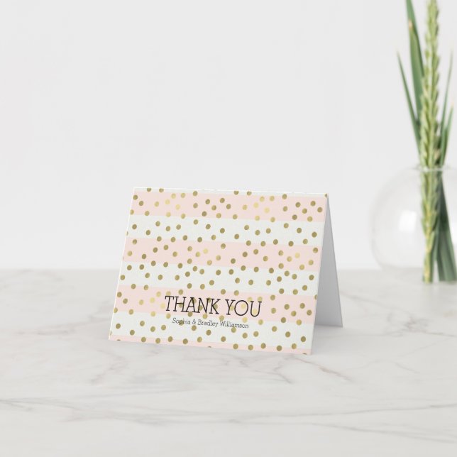 Broche blanc or rayures Confetti Merci (Devant)