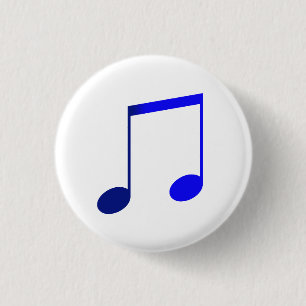 Broche (Button) Dupla Colcheia Azul 1 Inch Round Button
