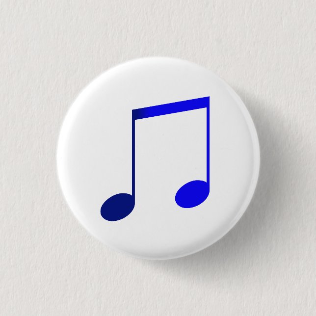 Broche (Button) Dupla Colcheia Azul 1 Inch Round Button (Front)