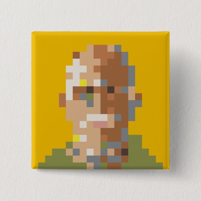 Broche Guignard Square 2 Inch Square Button (Front)