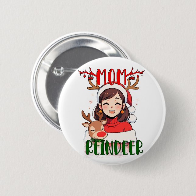 BROCHE NAVIDEÑO MAMA 2 INCH ROUND BUTTON (Front & Back)