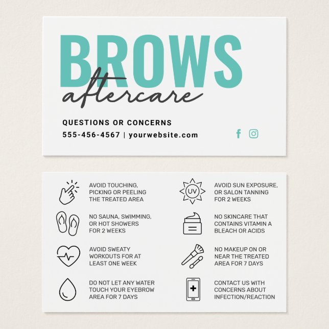 Broches turquoises - Fiche d'instructions sur les  (Devant & derrière)
