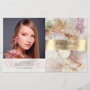 Brochure à double couche aquarelle et feuille d'or