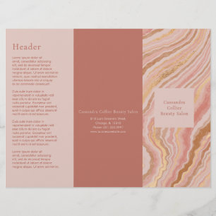 Brochure Abstraite Elégante triple Pink Or Moderne
