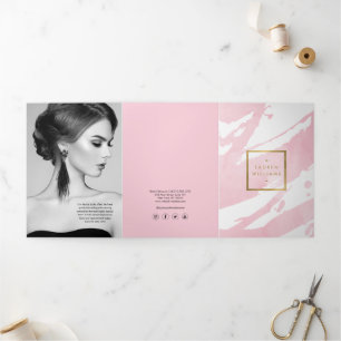 Brochure Abstraite Pastel Rose Brushstrokes