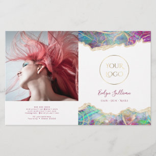 Brochure bipli design opale Fuchsia aquamarine