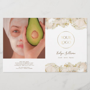 Brochure biplique design marbré beige