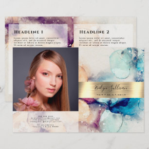 Brochure biseautée couleur or bleu pourpre