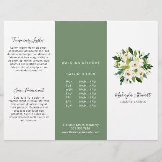 Brochure Blancs Floral Élégante Business Trifold