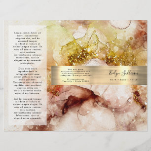 Brochure Brown or parties scintillant aquarelle