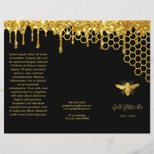 brochure d'abeille parties scintillant en faux or