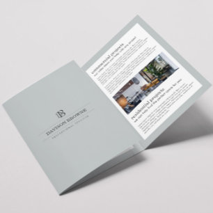 Brochure d'ardoise de monogramme professionnel