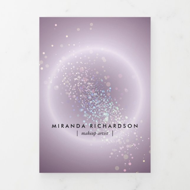 Brochure de beauté violette céleste Confetti (Page de couverture)