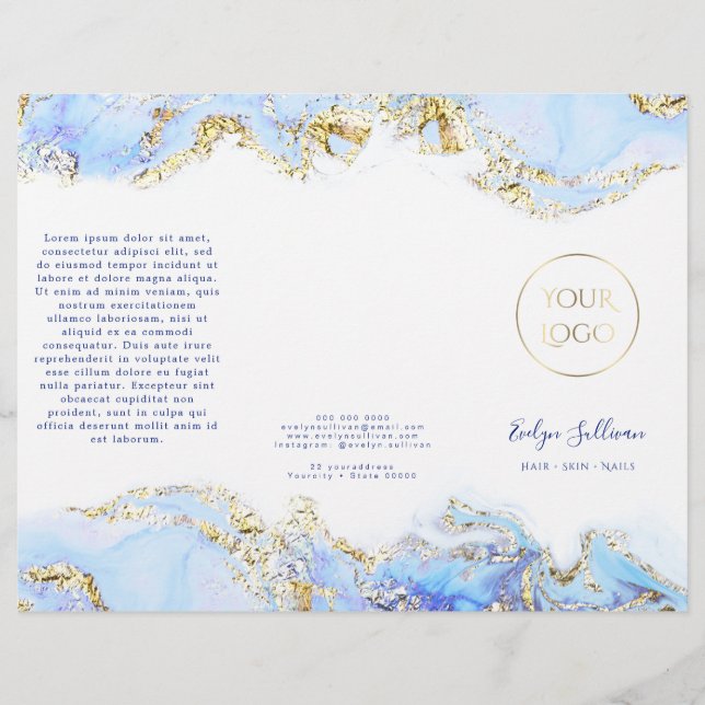 brochure de design en marbre bleu (Devant)