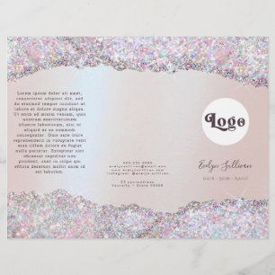 Brochure de feuille de parties scintillant rose Fa