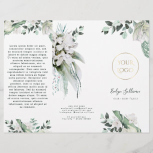 brochure de fleurs blanches émeraude