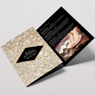Brochure de Parties scintillant d'or et de clou de