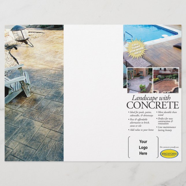 Brochure de paysage en béton pour la forme de briq (Devant)