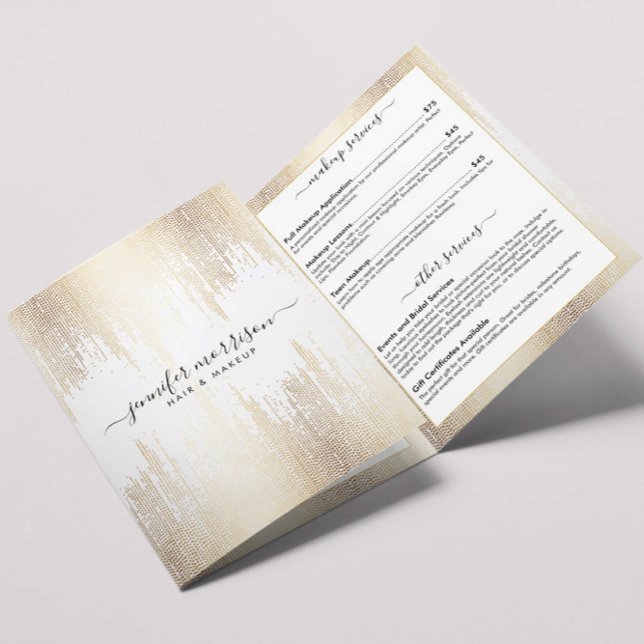 Brochure de pluie Confetti Gold Script Glam (Créateur téléchargé)