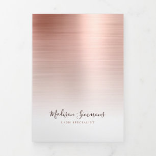 Brochure de script de monogramme en métal brossé r