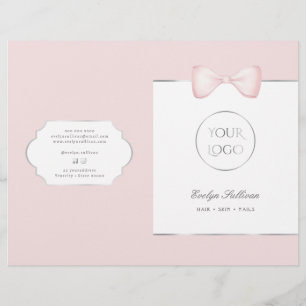 Brochure du menu des services d'arc rose Coquette