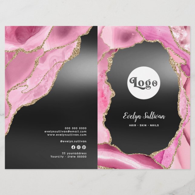 Brochure du menu du service d'agneau rose noir (Devant)