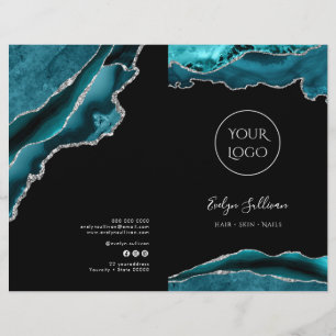 Brochure du menu du service d'agneau turquoise et 